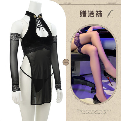 Slit Cheongsam Roleplay Costume Set
