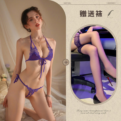 Open Crotch Bikini Set