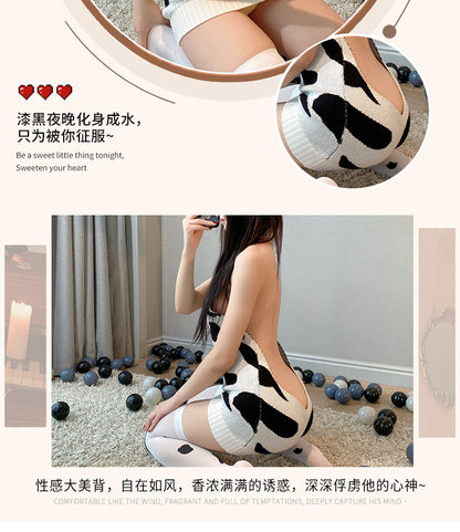 Cow Print Sweater Dress