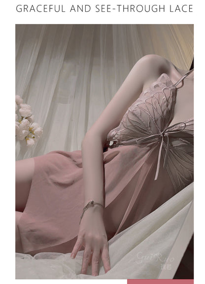 Butterfly Sheer Lingerie Nightgown
