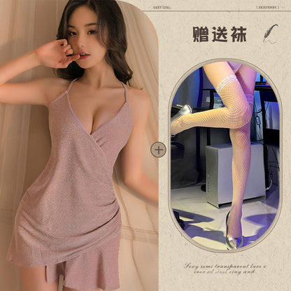 Glitter V-neck Chemise