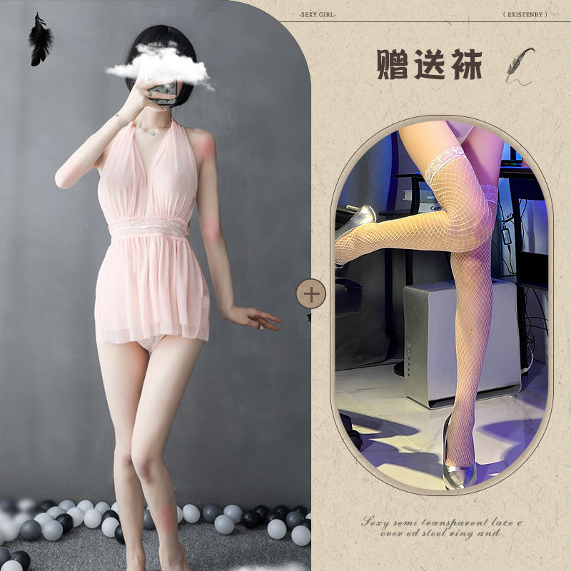 Sheer Backless Nightdress