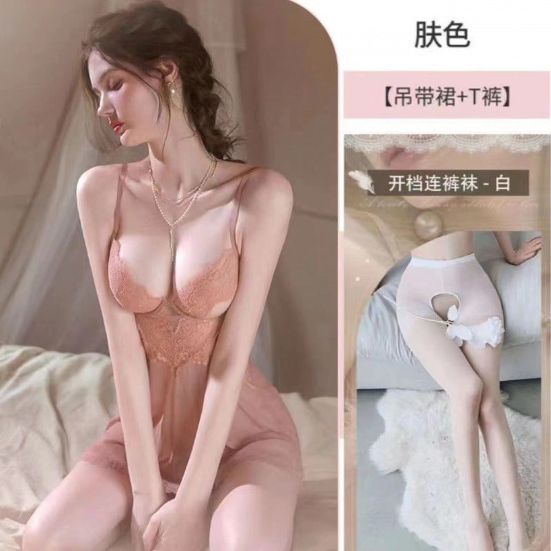 Sexy Women's Pajamas Lace Slim Strap Home Nightdress