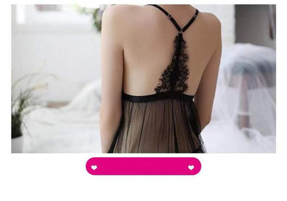 Sheer Lace Slit Nightdress