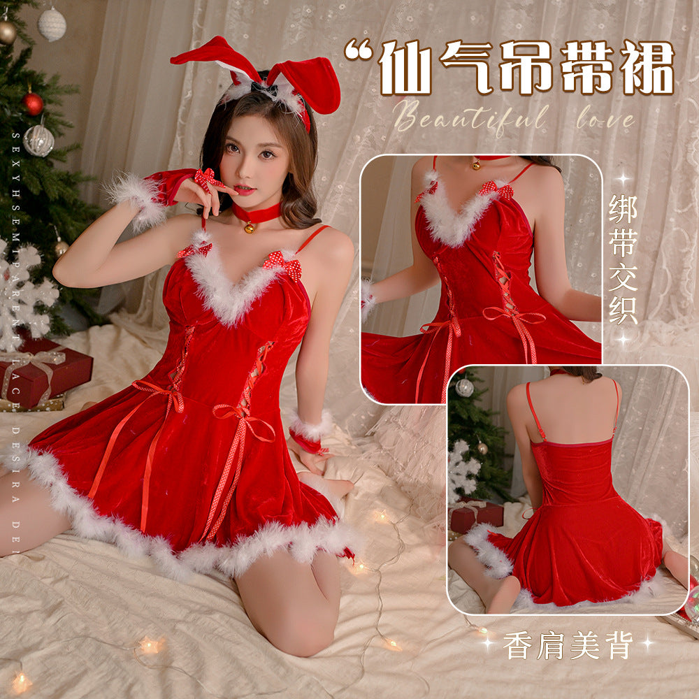 Festive Deep V Party Dress