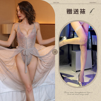 Sheer Lace Skirt Set