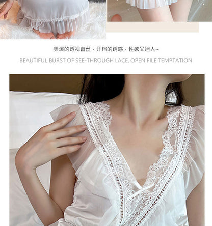 Silk Lace Chemise Set