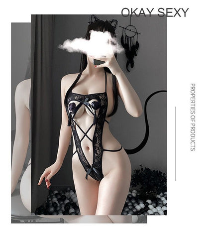 Sheer Open Crotch Teddy