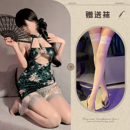 Velvet Qipao Dress 