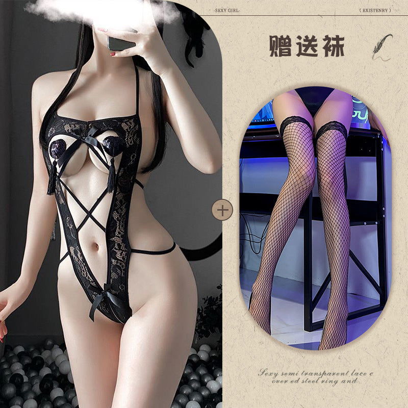 Sheer Open Crotch Teddy