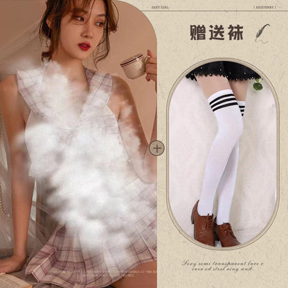 Schoolgirl Grid Jumpsuit