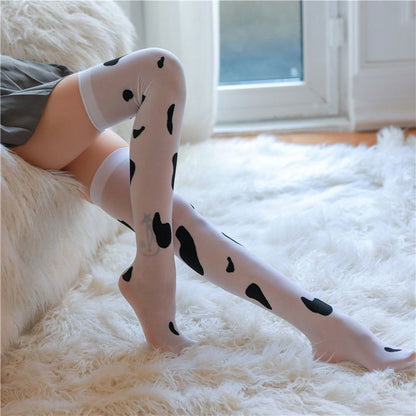 Cow Print Stockings