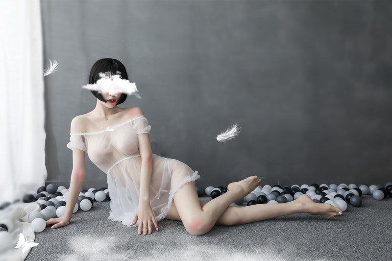 Sheer Off-shoulder Gown