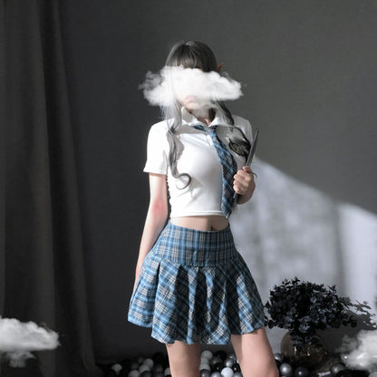 Schoolgirl Lingerie Set with Mini Skirt