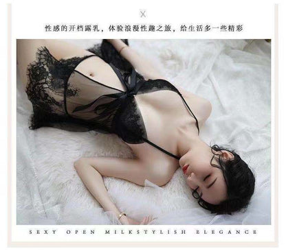 Sheer Lace Slit Nightdress