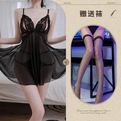 Sheer Open Crotch Teddy