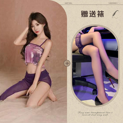 High-Slit Chiffon Dress