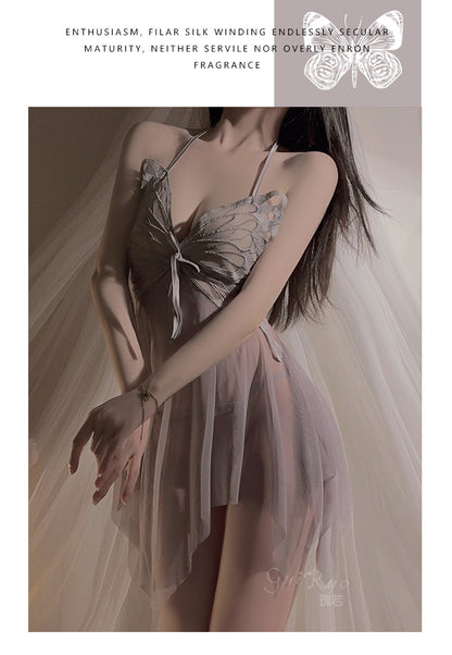 Butterfly Sheer Lingerie Nightgown