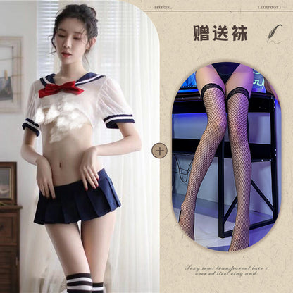 Strawberry Sheer Sailor Set 