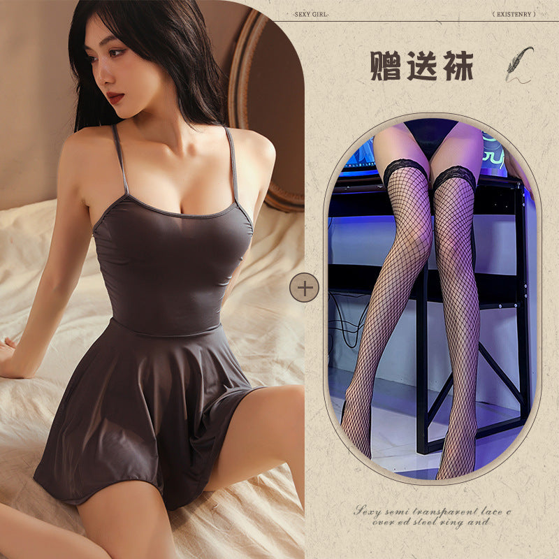 Sheer Backless Chemise