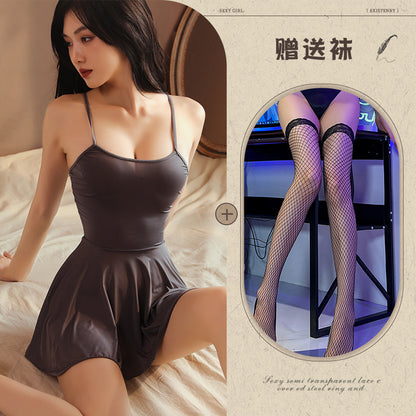 Sheer Backless Chemise