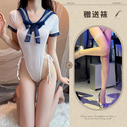 Sheer Open Crotch Teddy