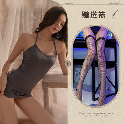U-cut Sheer Nightdress 