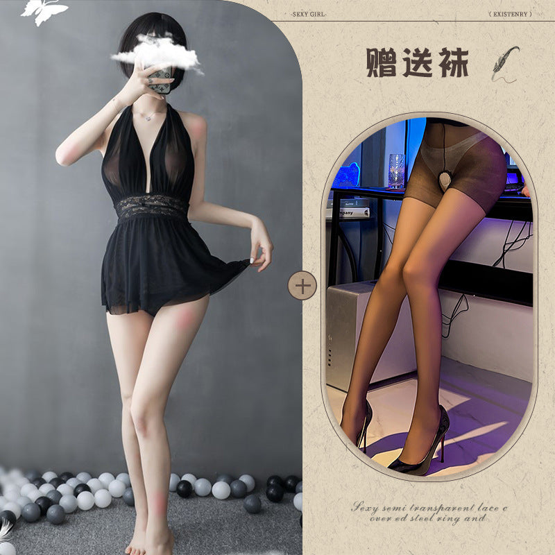 Sheer Backless Nightdress