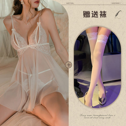 Plus Size Sheer Lace Nightdress