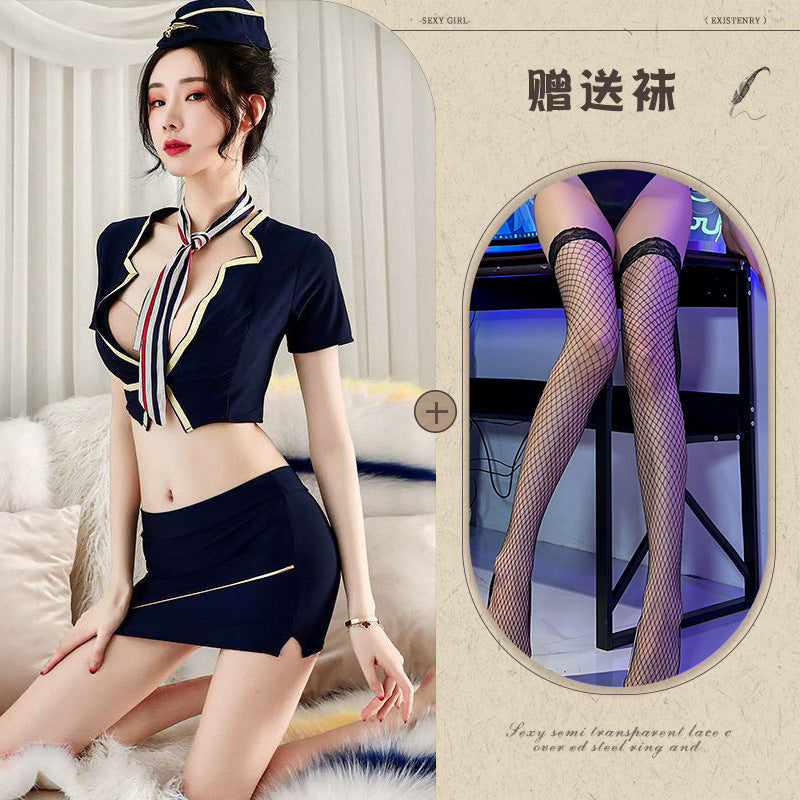 Sexy Hip Skirt Stewardess Uniform Secretary Suit