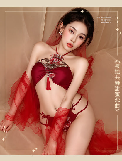 Embroidered Bustier Set