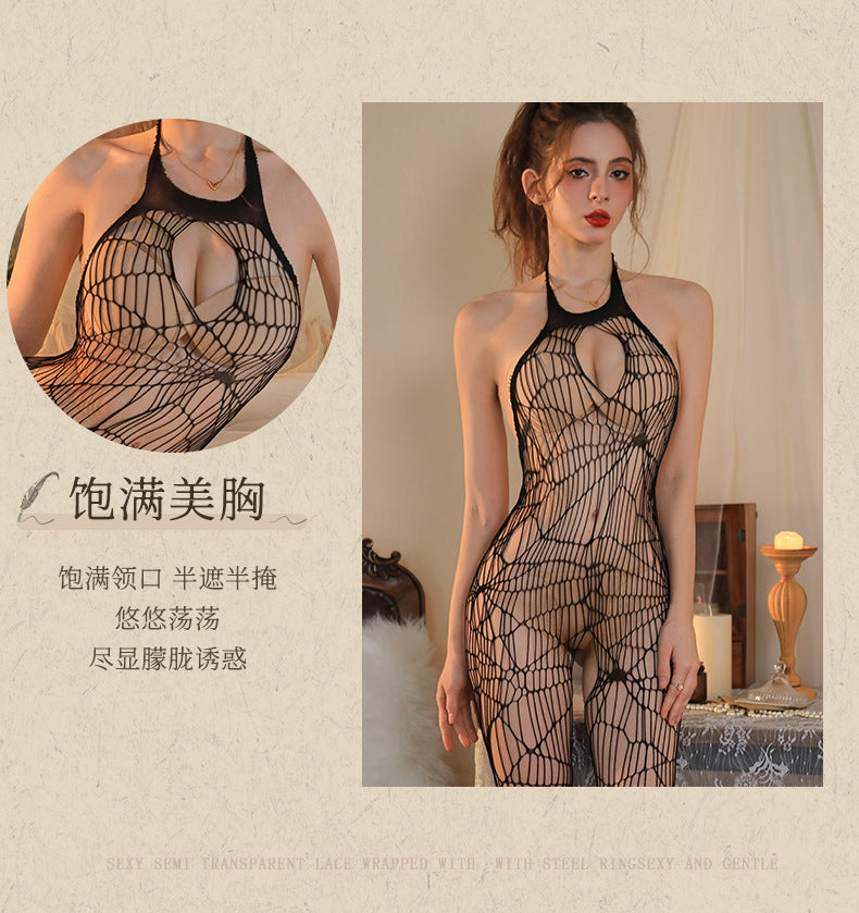 Open-Crotch Sheer Bodystocking