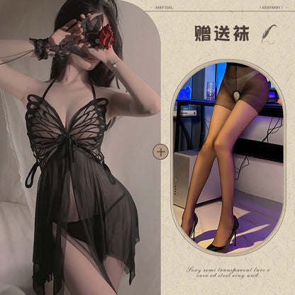 Butterfly Sheer Lingerie Nightgown