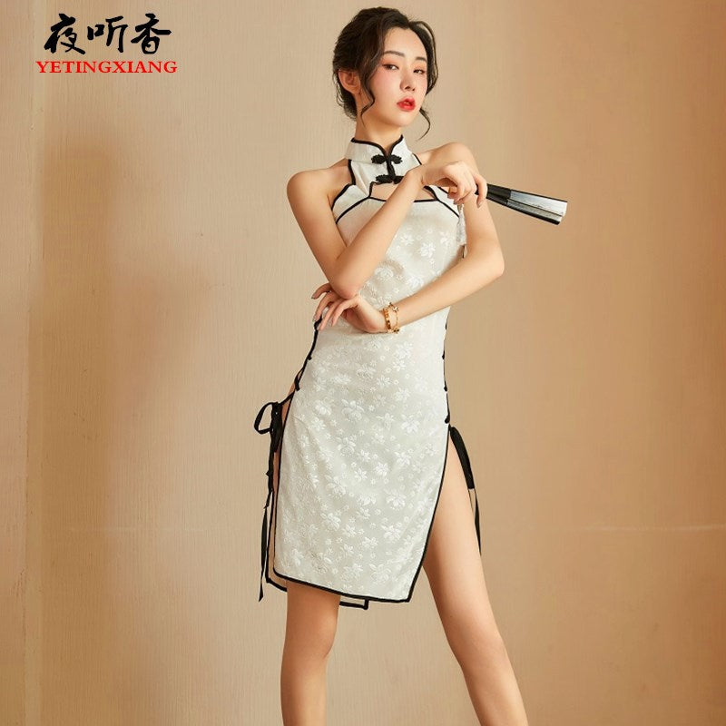 Lace-up Qipao Set