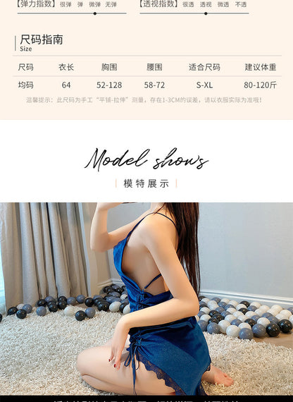 Velvet Tie-front Nightie 