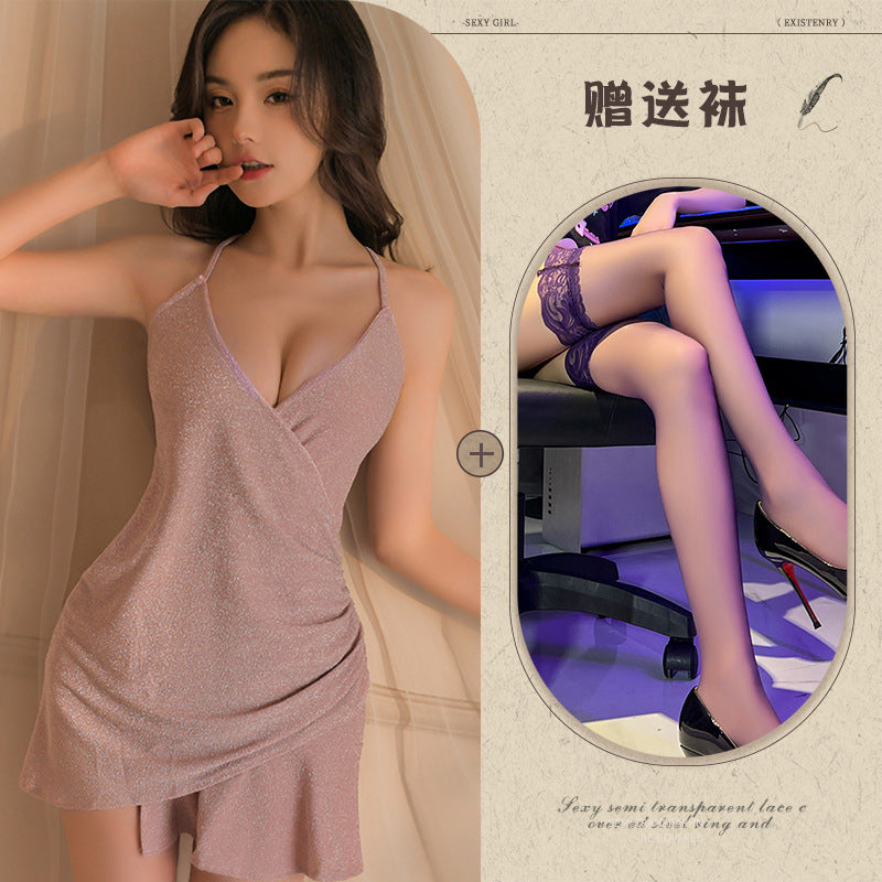 Glitter V-neck Chemise