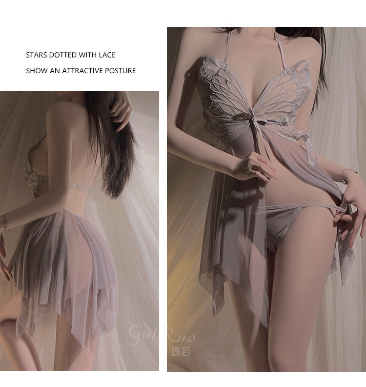 Butterfly Sheer Lingerie Nightgown