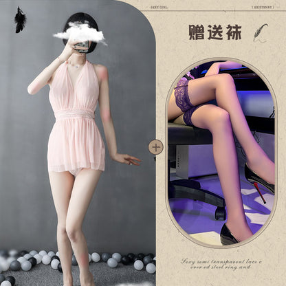 Sheer Backless Nightdress