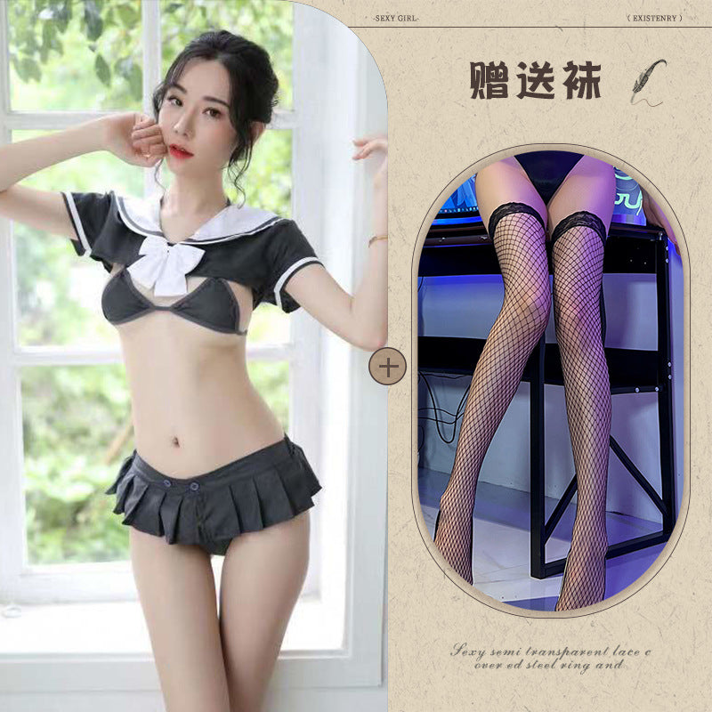 Open-Crotch Mesh Bodysuit