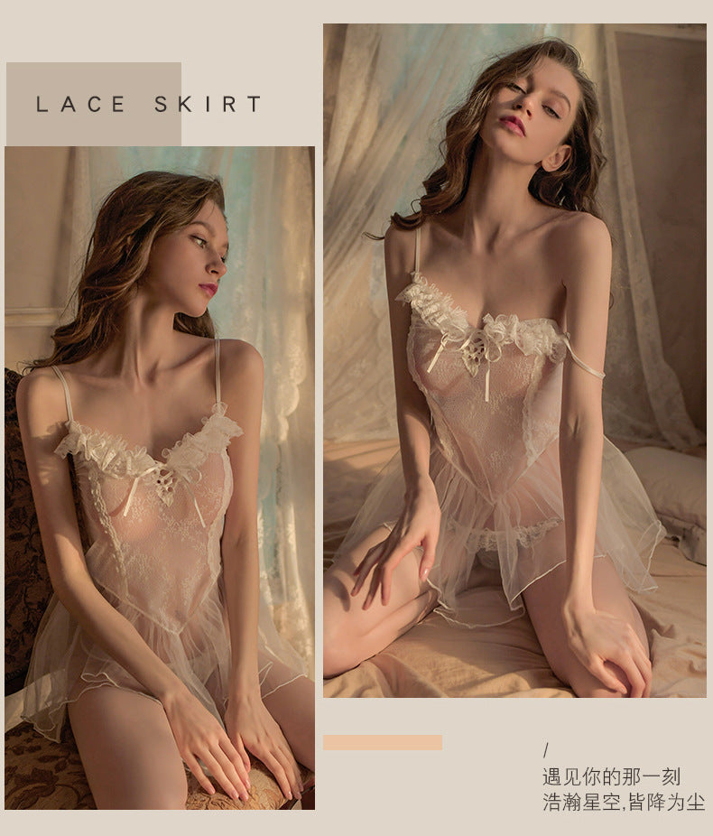 Sheer Lace Chemise Set