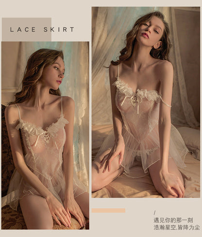 Sheer Lace Chemise Set