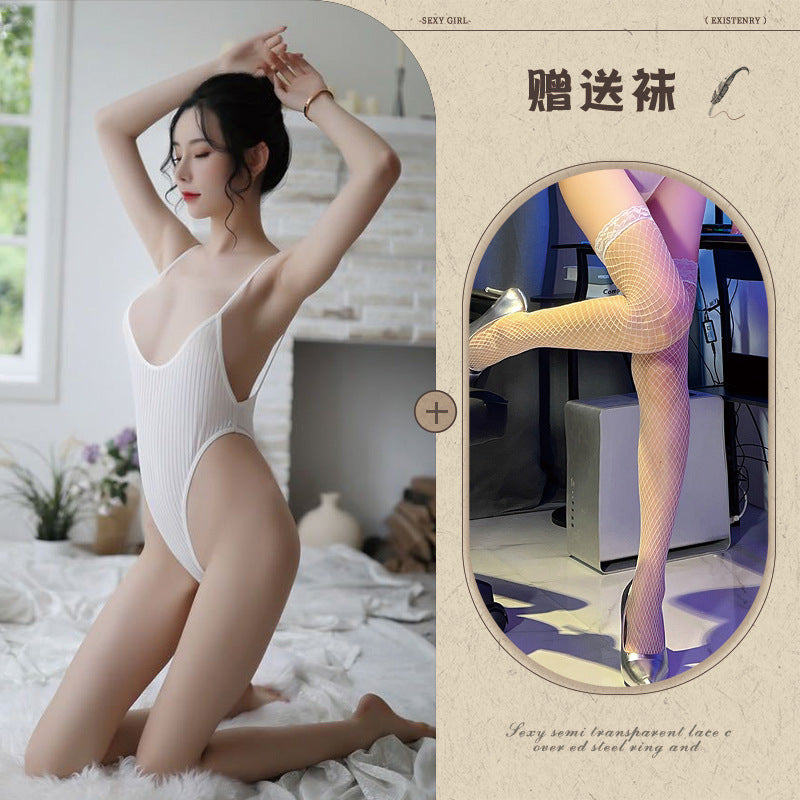 High-Slit Swimwear Bodysuit