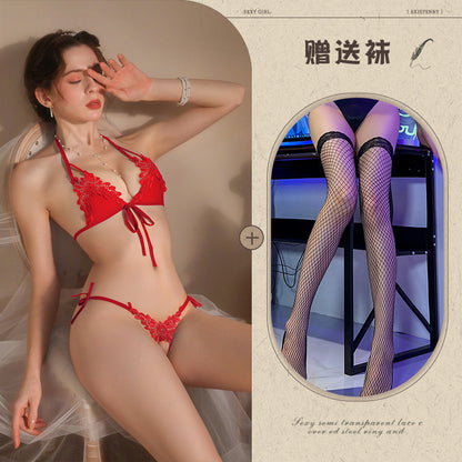 Open Crotch Bikini Set