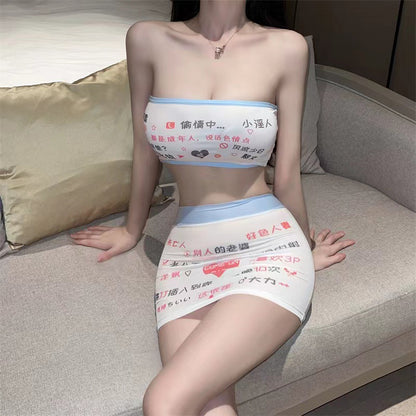 Text Print Swimsuit