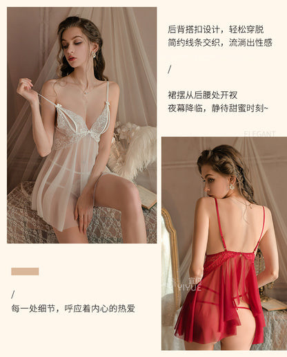 Plus Size Sheer Lace Nightdress