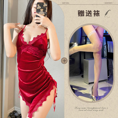 Velvet Tie-front Nightie 