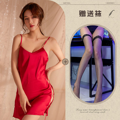 Sheer Lace Slit Nightie