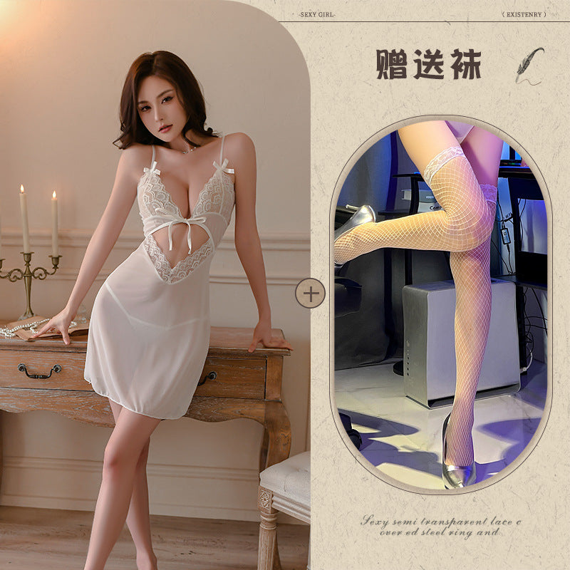 Red Fishnet Thigh Highs