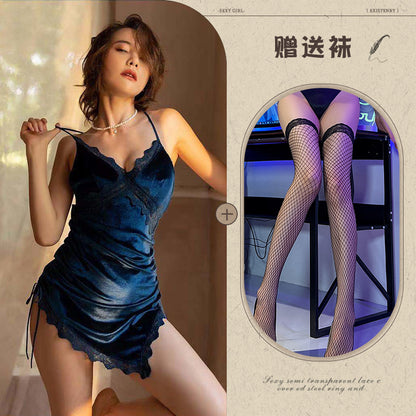 Velvet Tie-front Nightie 