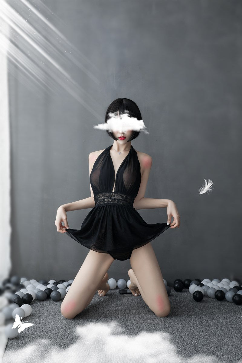 Sheer Backless Nightdress